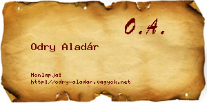 Odry Aladár névjegykártya