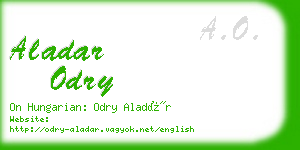 aladar odry business card